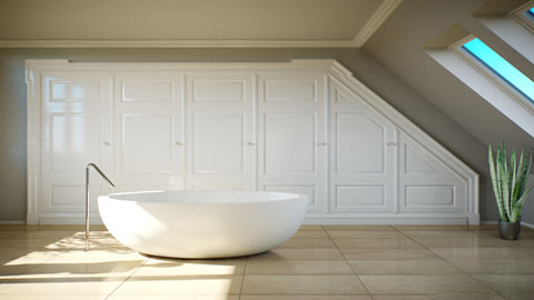 Der Einbauschrank mit Türen in traditioneller Rahmenkonstruktion.