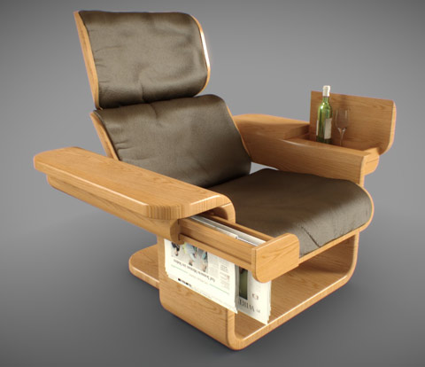 Wooden chair, modeled with PYTHA